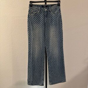 Jaded London - Flower Print Retro Flare Denim Jeans - Size 24P